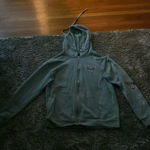 Women’s teal hoodie with drawstring